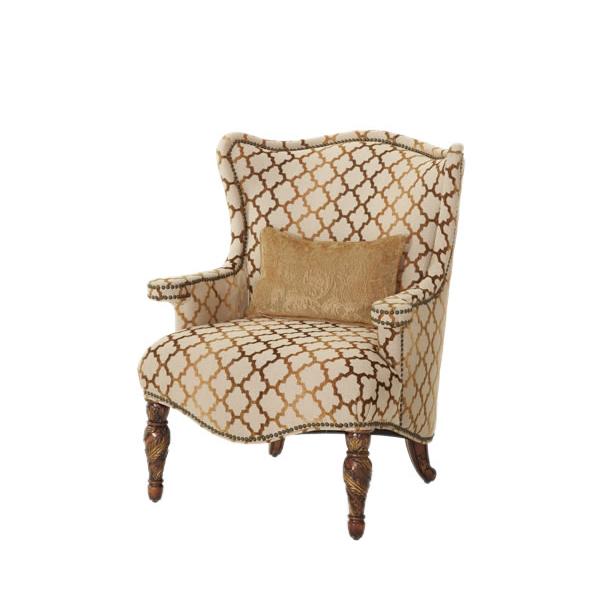 Michael Amini Villa Valencia Stationary Fabric Chair 72836-GRBRZ-55 IMAGE 1