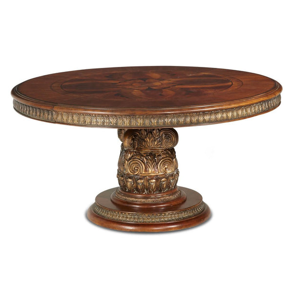 Michael Amini Round Villa Valencia Dining Table with Pedestal Base 72001B-55/72001T-55 IMAGE 1