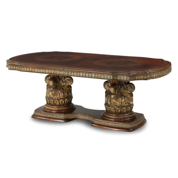 Michael Amini Villa Valencia Dining Table with Pedestal Base 72002B-55/72002BP-55/72002T-55 IMAGE 1