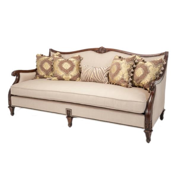 Michael Amini Villagio Stationary Fabric Sofa 58815-STONE-44 IMAGE 1