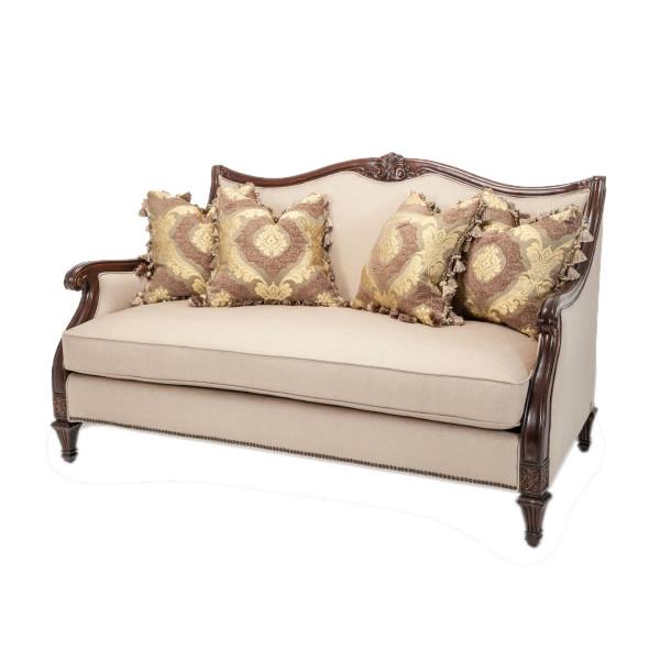 Michael Amini Villagio Stationary Fabric Loveseat 58825-STONE-44 IMAGE 1