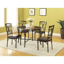 Acme Furniture Round Burril Dining Table with Faux Marble Top & Trestle Base 70584 IMAGE 1