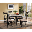 Acme Furniture Round Lorencia Dining Table with Marble Top & Trestle Base 70290 IMAGE 1