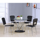 Acme Furniture Round Ronli Dining Table with Glass Top & Trestle Base 70920 IMAGE 1