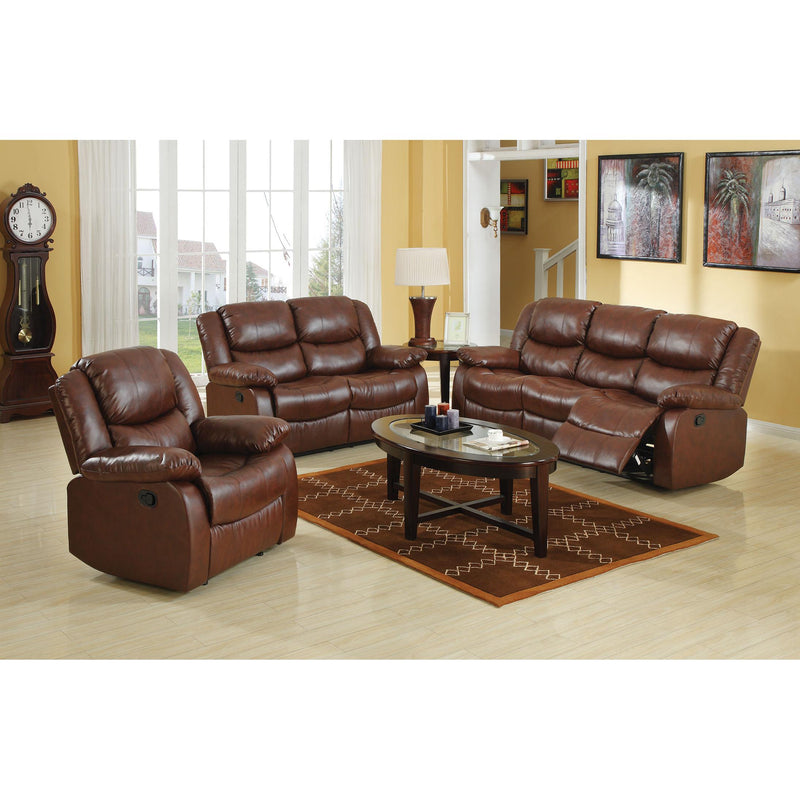 Acme Furniture Fullerton Reclining Bonded Leather Match Loveseat 50011 IMAGE 2