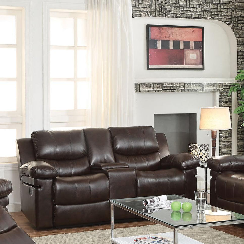 Acme Furniture Xenos Reclining Leather Air Loveseat 52141 IMAGE 1