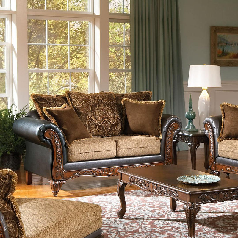 Acme Furniture Fairfax Stationary Polyurethane Loveseat 50341 IMAGE 1
