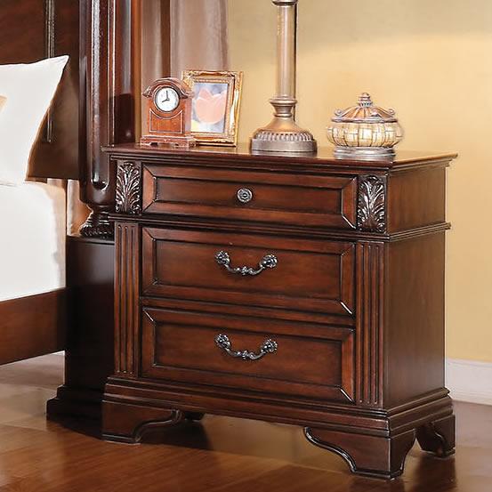 Acme Furniture Roman Empire III 3-Drawer Nightstand 23346 IMAGE 1