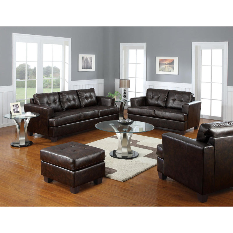 Acme Furniture Platinum Bonded Leather Ottoman 15073B IMAGE 2
