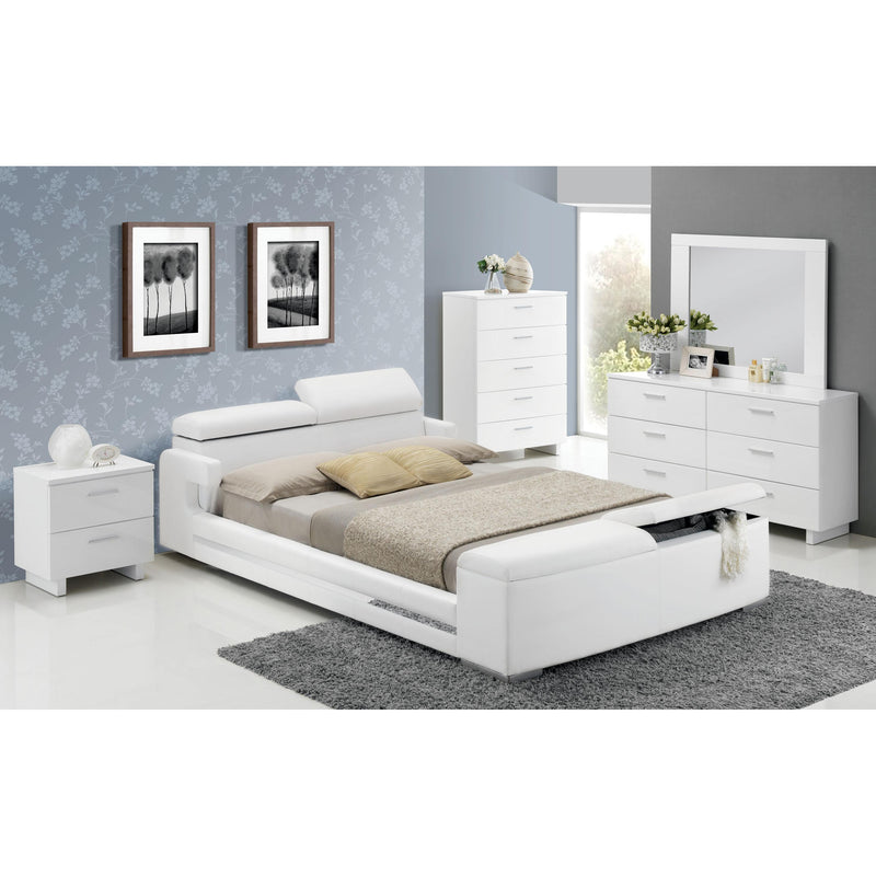 Acme Furniture Layla Queen Upholstered Platform Bed with Storage 20680Q IMAGE 3