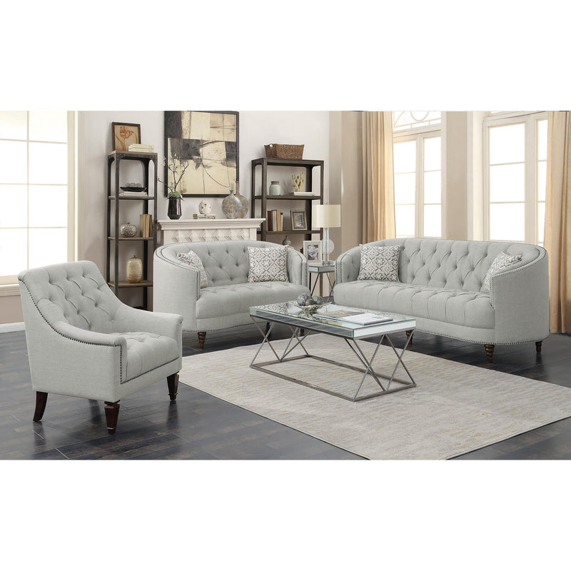 Coaster Furniture Avonlea 505641 Upholstered Sloped Arm Sofa - Grey Fabric IMAGE 10