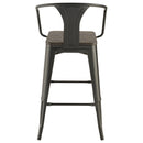 Coaster Furniture Cavalier 100737 Metal Bar Chair - Dark Elm and Matte Black (Set of 2) IMAGE 6