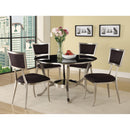 Acme Furniture Round Abbott Dining Table with Glass Top & Trestle Base 70015 IMAGE 1
