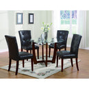 Acme Furniture Round Baldwin Dining Table with Glass Top & Trestle Base 07815 IMAGE 1