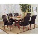 Acme Furniture Square Bologna Dining Table with Marble Top & Trestle Base 07050 IMAGE 1