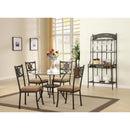Acme Furniture Round Desi Dining Table with Glass Top & Trestle Base 70365 IMAGE 1