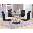 Acme Furniture Round Elinor Dining Table with Glass Top & Pedestal Base 70710 IMAGE 1
