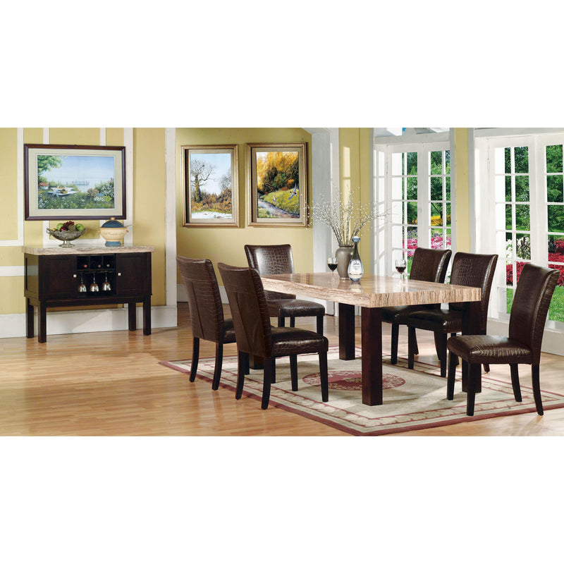 Acme Furniture Fraser Dining Table with Faux Marble Top 70130 IMAGE 1