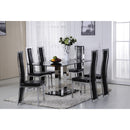 Acme Furniture Jercy Dining Table with Glass Top & Pedestal Base 71400 IMAGE 1