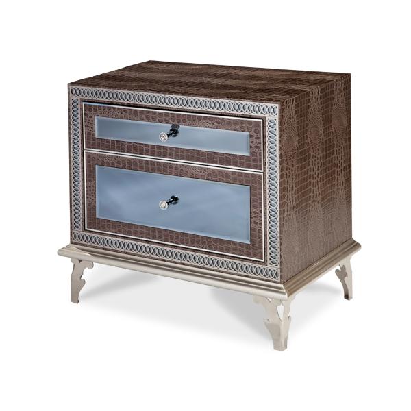 Michael Amini Hollywood Swank 2-Drawer Nightstand AIC 00237-00 IMAGE 1