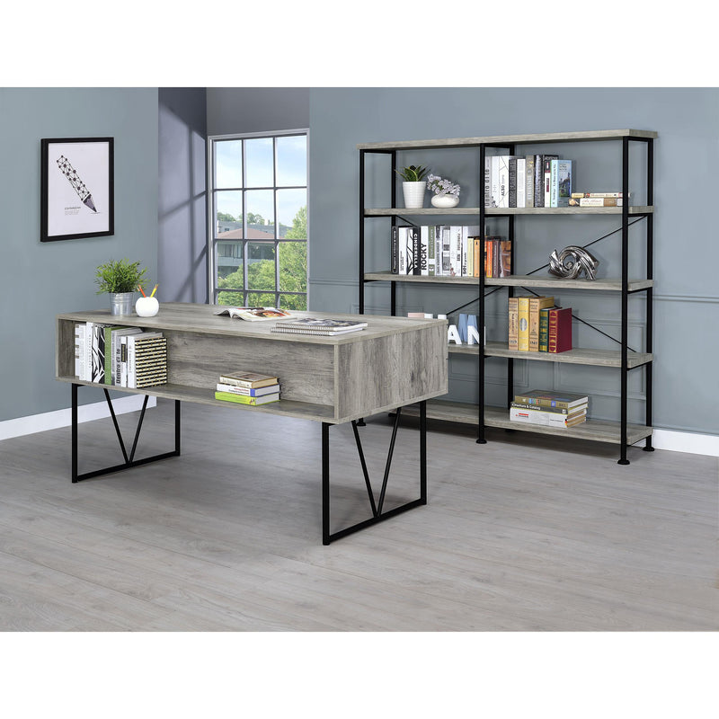 Coaster Furniture Analiese 801544 63-inch 4-shelf Double Bookshelf - Grey Driftwood IMAGE 9