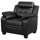 Coaster Furniture Finley 506553 Upholstered Padded Arm Tufted Accent Chair - Black IMAGE 3