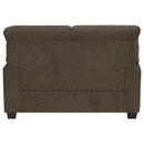 Coaster Furniture Clementine 506572 Upholstered Padded Arm Loveseat - Brown IMAGE 4