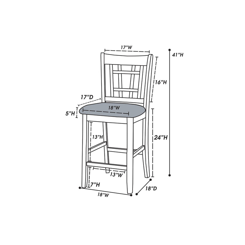 Poundex F1205 Counter Height Chair IMAGE 3