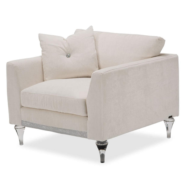 Michael Amini Glimmering Heights Stationary Fabric Chair 9011835-CLOUD-002 IMAGE 1