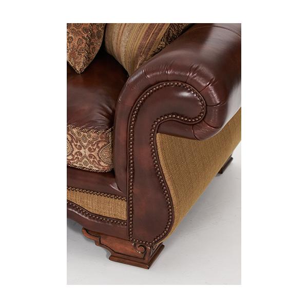 Michael Amini Tuscano Stationary Leather/Fabric Loveseat 34925-SPICE-26 IMAGE 4