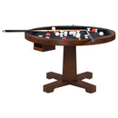 Coaster Furniture Marietta 100171 Round Dining and Billiard Poker Game Table - Tobacco IMAGE 3