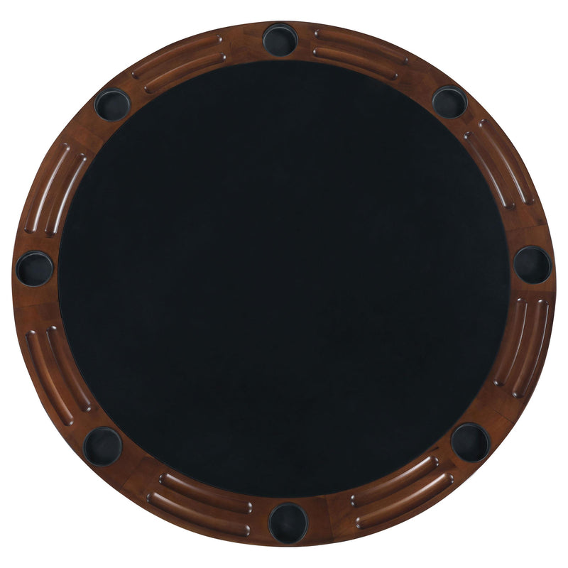 Coaster Furniture Marietta 100171 Round Dining and Billiard Poker Game Table - Tobacco IMAGE 8