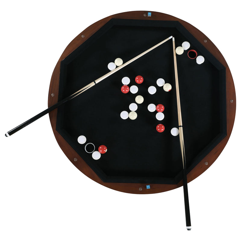 Coaster Furniture Marietta 100171 Round Dining and Billiard Poker Game Table - Tobacco IMAGE 9