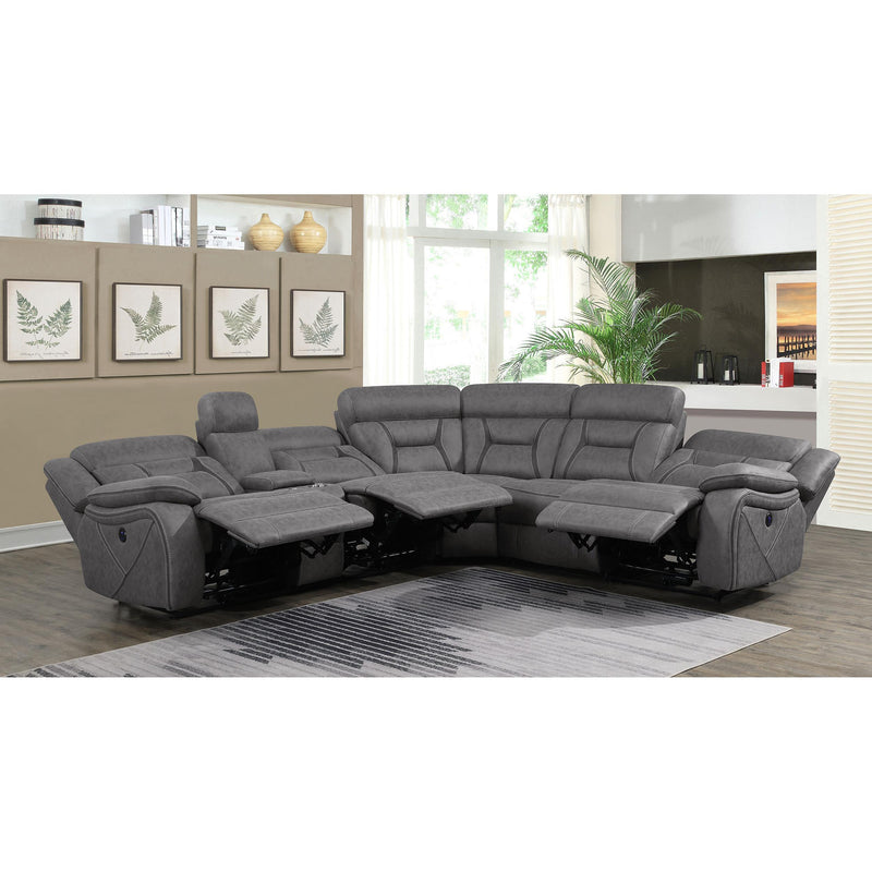 Coaster Furniture Higgins Power Reclining Leather Look 4 pc Sectional 600370 IMAGE 8