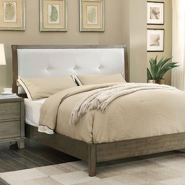 Furniture of America Enrico I California King Upholstered Platform Bed CM7068GY-CK-BED IMAGE 1