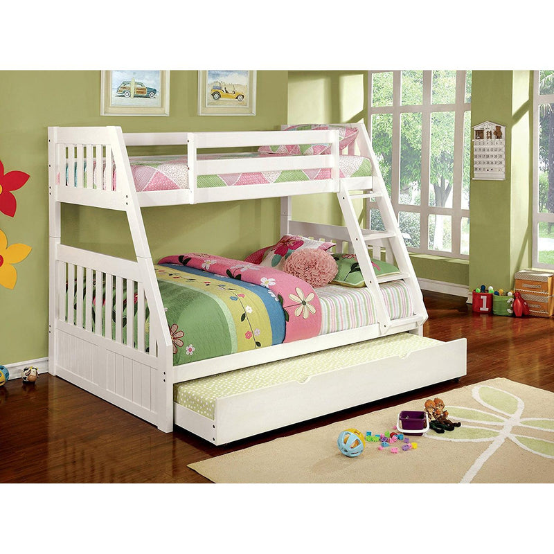 Furniture of America Canberra CM-BK607WH Twin/Full Bunk Bed IMAGE 2