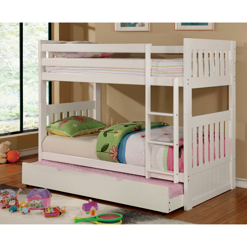 Furniture of America Canberra CM-BK607T-WH Twin/Twin Bunk Bed IMAGE 2