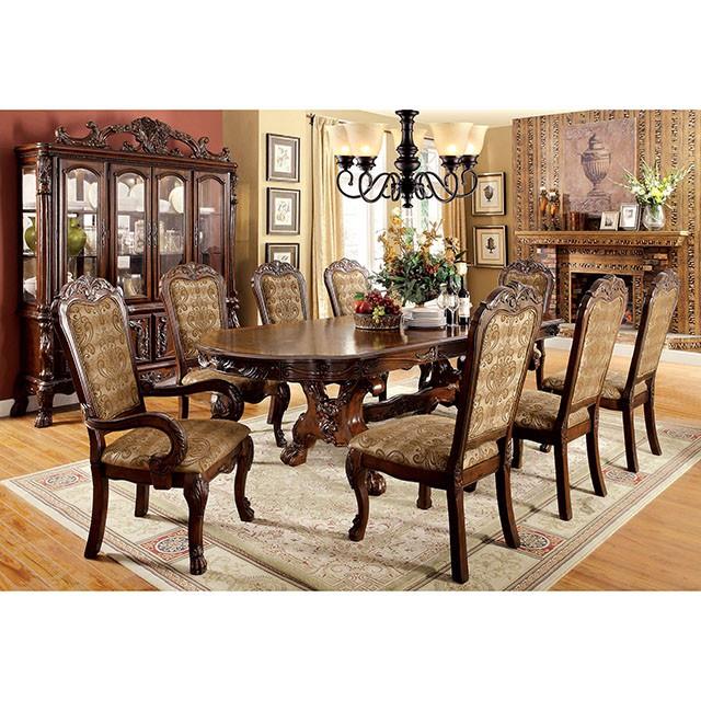 Furniture of America Medieve Dining Table with Trestle Base CM3557CH-T-TABLE IMAGE 1