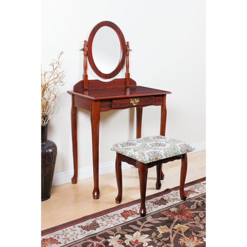 Acme Furniture Queen Anne 1-Drawer Vanity Set 02337CHERRY IMAGE 1