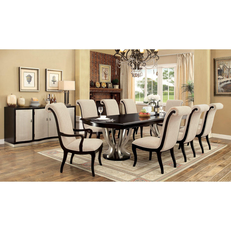 Furniture of America Ornette Dining Table with Pedestal Base CM3353T-TABLE IMAGE 2