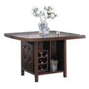 Acme Furniture Square Bravo Counter Height Dining Table with Pedestal Base 07250 IMAGE 1
