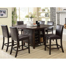 Acme Furniture Square Bravo Counter Height Dining Table with Pedestal Base 07250 IMAGE 2
