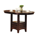Acme Furniture Oval Lugano Pub Height Dining Table with Pedestal Base 07675 IMAGE 1