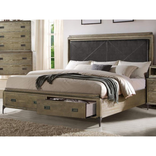 Acme Furniture Athouman King Upholstered Panel Bed with storage 23918CK/EK-HB/23919CK/EK-FB/23917EK-R IMAGE 1