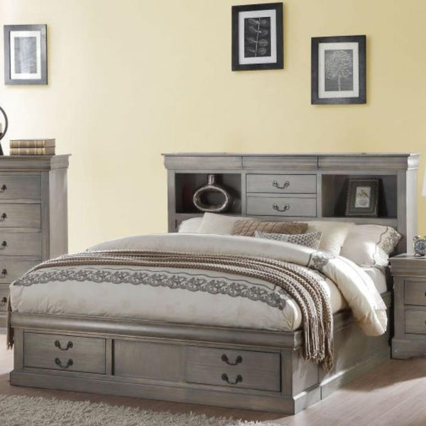 Acme Furniture Louis Philippe Queen Bed with Storage 24360Q IMAGE 1