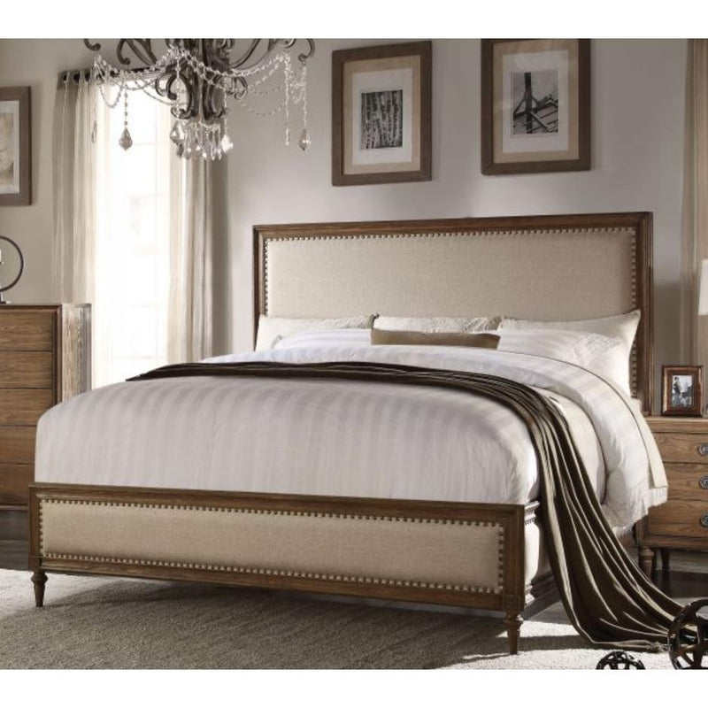 Acme Furniture Inverness King Upholstered Panel Bed 26077EK IMAGE 2