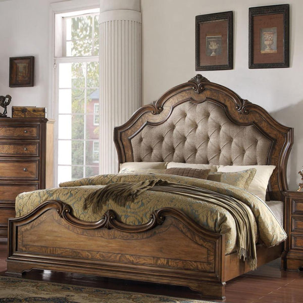 Acme Furniture Valletta Queen Upholstered Panel Bed 26170Q-HB/26171Q-FB/26172Q-R IMAGE 1