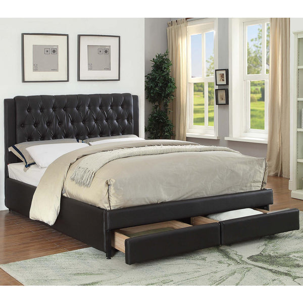 Acme Furniture Wibier Queen Upholstered Platform Bed with Storage 26500Q IMAGE 1