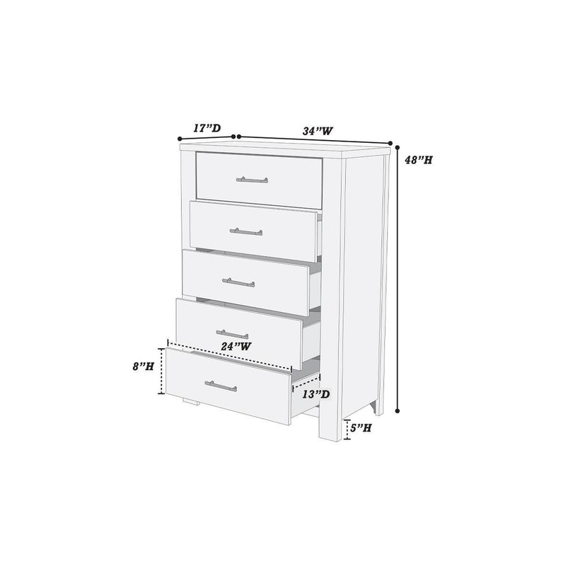Poundex 5-Drawer Chest F4884 IMAGE 2