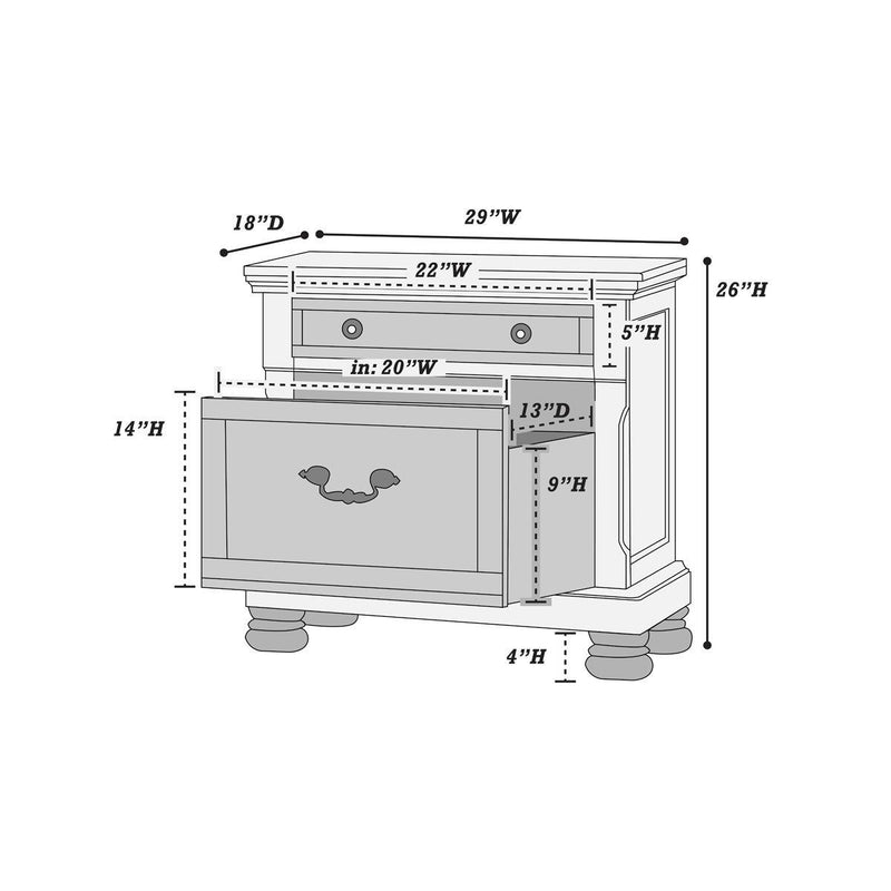 Poundex 2-Drawer Nightstand F4345 IMAGE 2